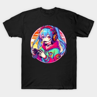 Gaming addict gamer girl T-Shirt